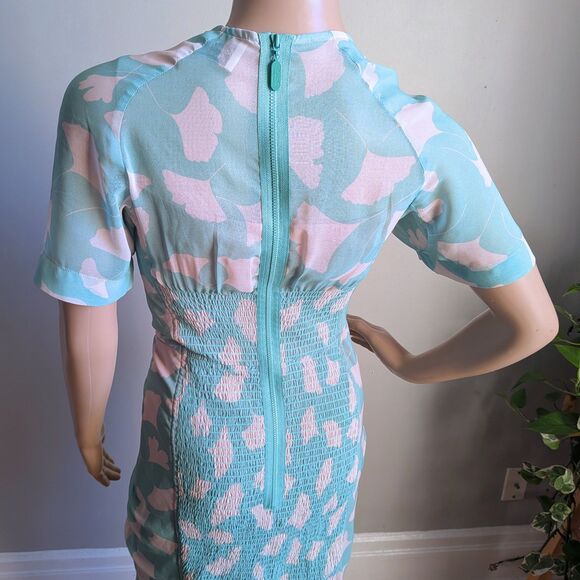 Anthropologie Beguile by Byron Lars Gingko Green Midi Dress Ruching Designer 2 - Picture 11 of 13